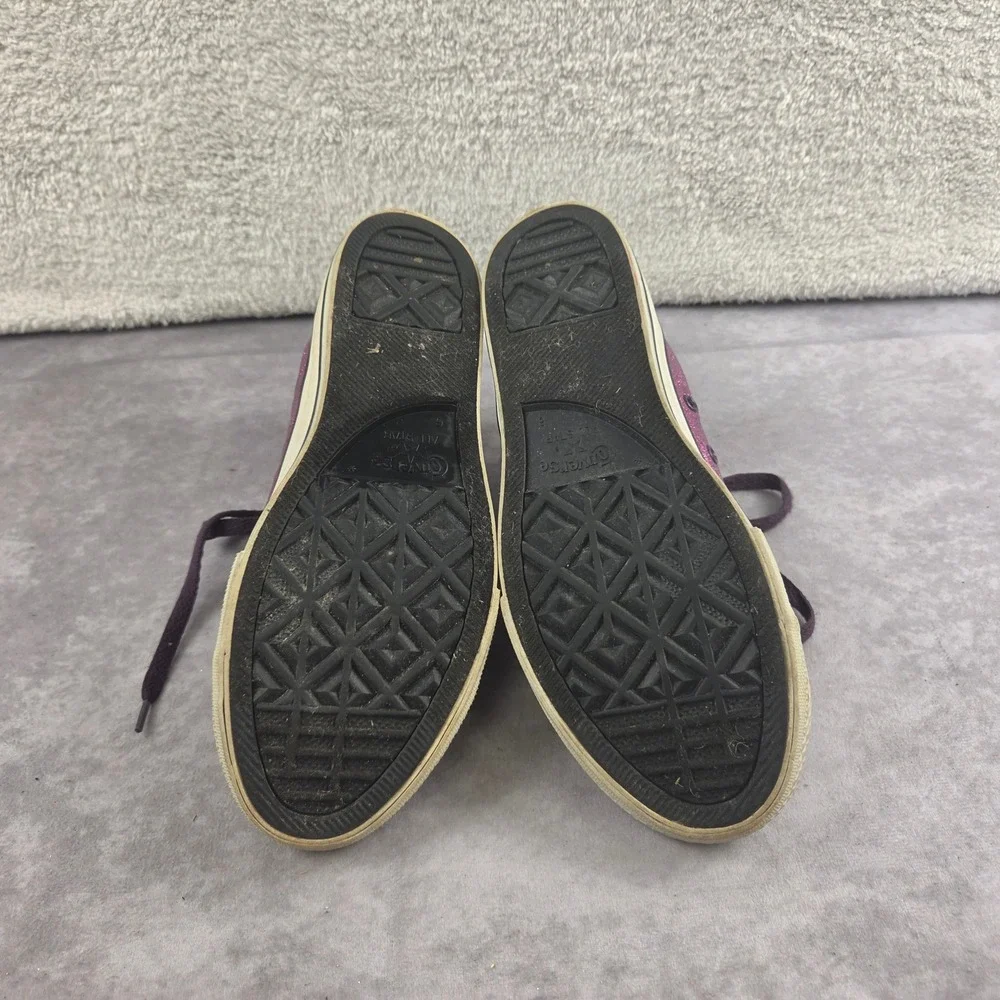 Converse Chuck Taylor All Star Purple Glitter Skull Zip High Top Shoes 645161F